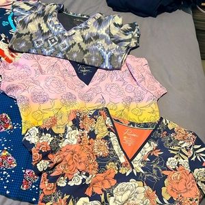 Xsmall patterned scrub tops